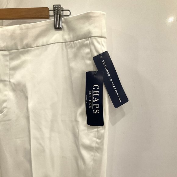 CHAPS Ladies Size 16 White Slim Fit Capri Pants – NEW - Picture 7 of 10